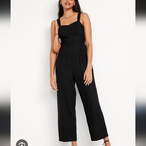 Linen Jumpsuit Wide Leg, Adjustable Straps Very Good Condition